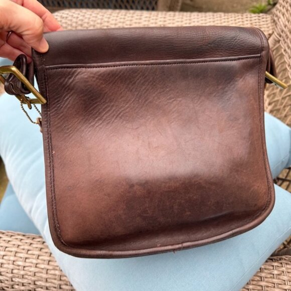 Auth Vintage 8920 Pre-Creed Coach Mocha Brown Large Courier Pouch Shoulder Bag - Picture 9 of 16